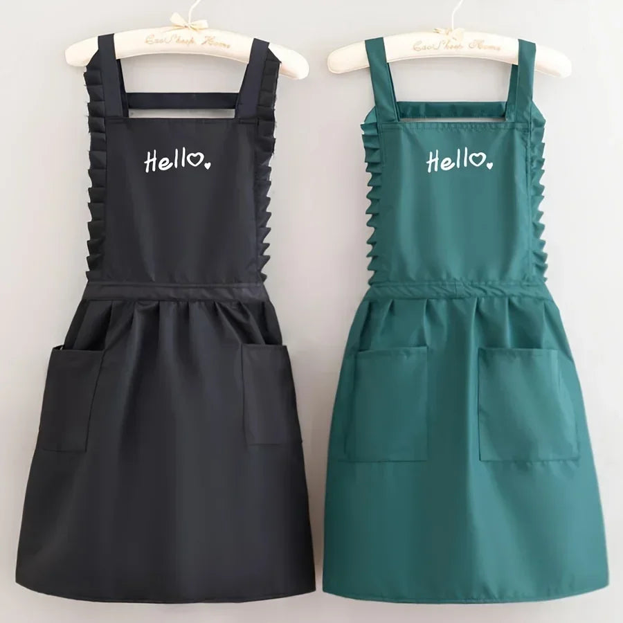 Princess Style Apron, Waterproof Floral Restaurant Barista Work Uniform Apron, Suitable For Restaurants/Hotels/Gardening