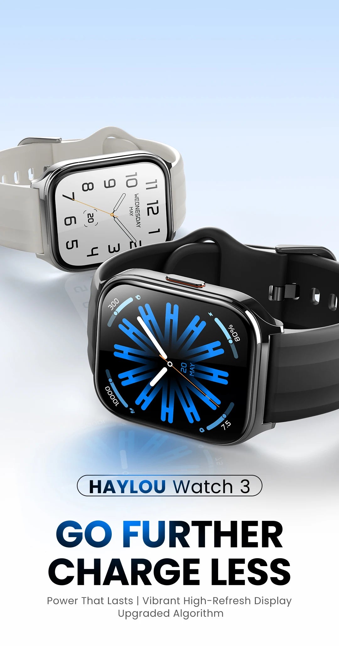 HAYLOU Watch 3 Voice Calling Smartwatch 1.85'' AMOLED Screen 24h Health Monitoring 150+ Sports Modes Smart Watch 1ATM Waterproof