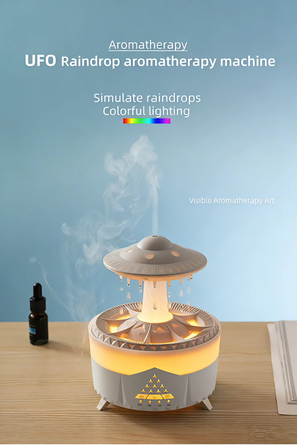 UFO Raindrop Humidifier Water Drop Air Humidifier USB Aromatherapy Essential Oils Aroma Air Diffuser Household Mist Maker Home D
