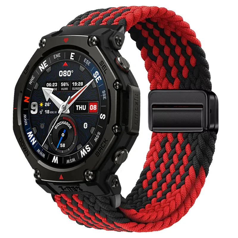 20mm 22mm Nylon Strap for Amazfit T-Rex3 Pro 48/44mm Helio Balance 2 Magnetic Buckle Bracelet Amazfit Active 2 Bip 6 5 Wristband