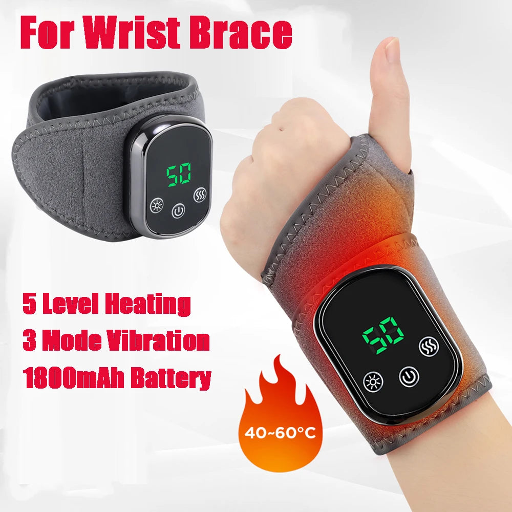 Electric Wrist Brace with Adjustable Hot Compress Vibration Massage Ankle Guard Band Carpal Tunnel Hand Foot Protection Tool