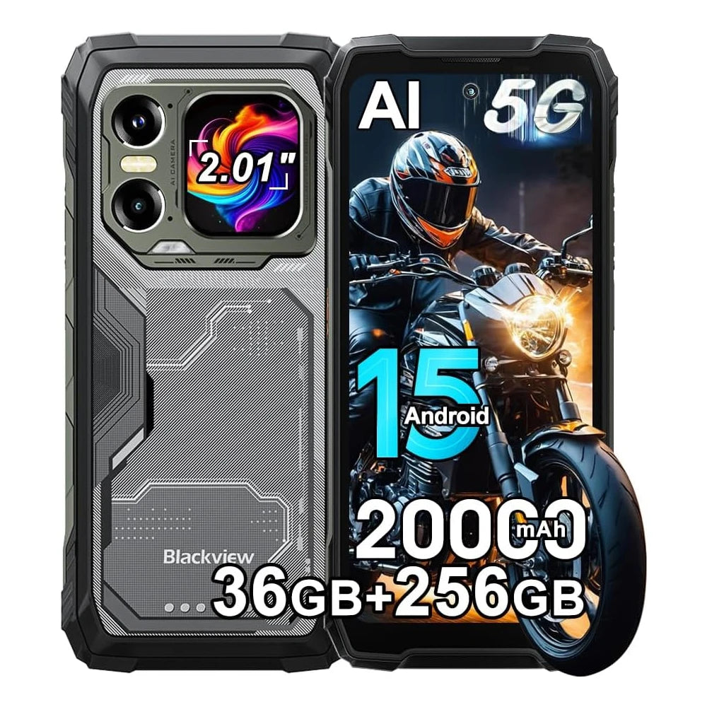 Blackview XPLORE 1 Rugged Smartphone, 5G Waterproof Outdoor Smartphone Android 15, 6.78'' 2.4K Display, 256GB/512GB, 20000mAh