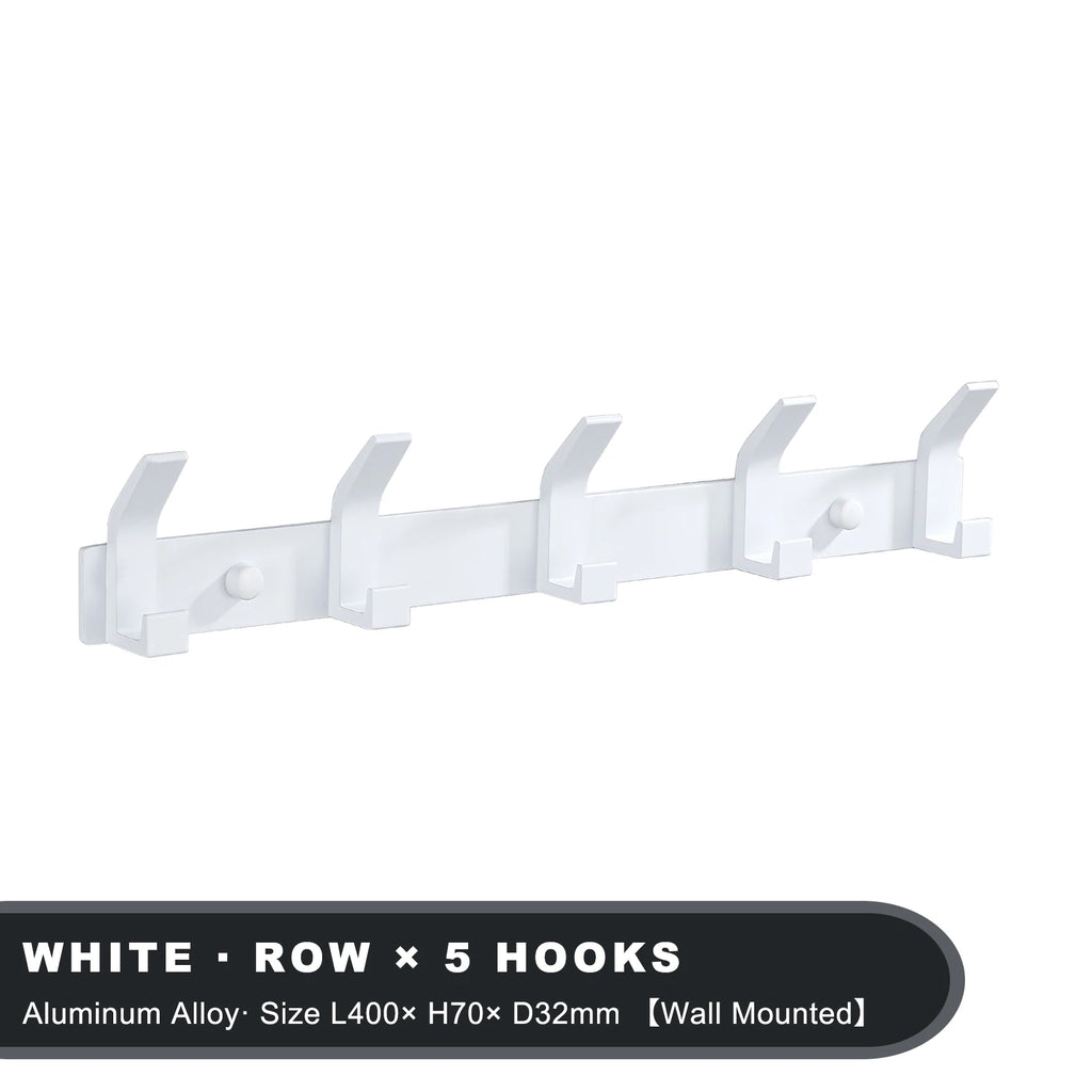 Modern Hanging Hooks For Wall Aluminium Black Towel Holder Bathroom Door Clothe Hanger Coat Rack Wall Mounted