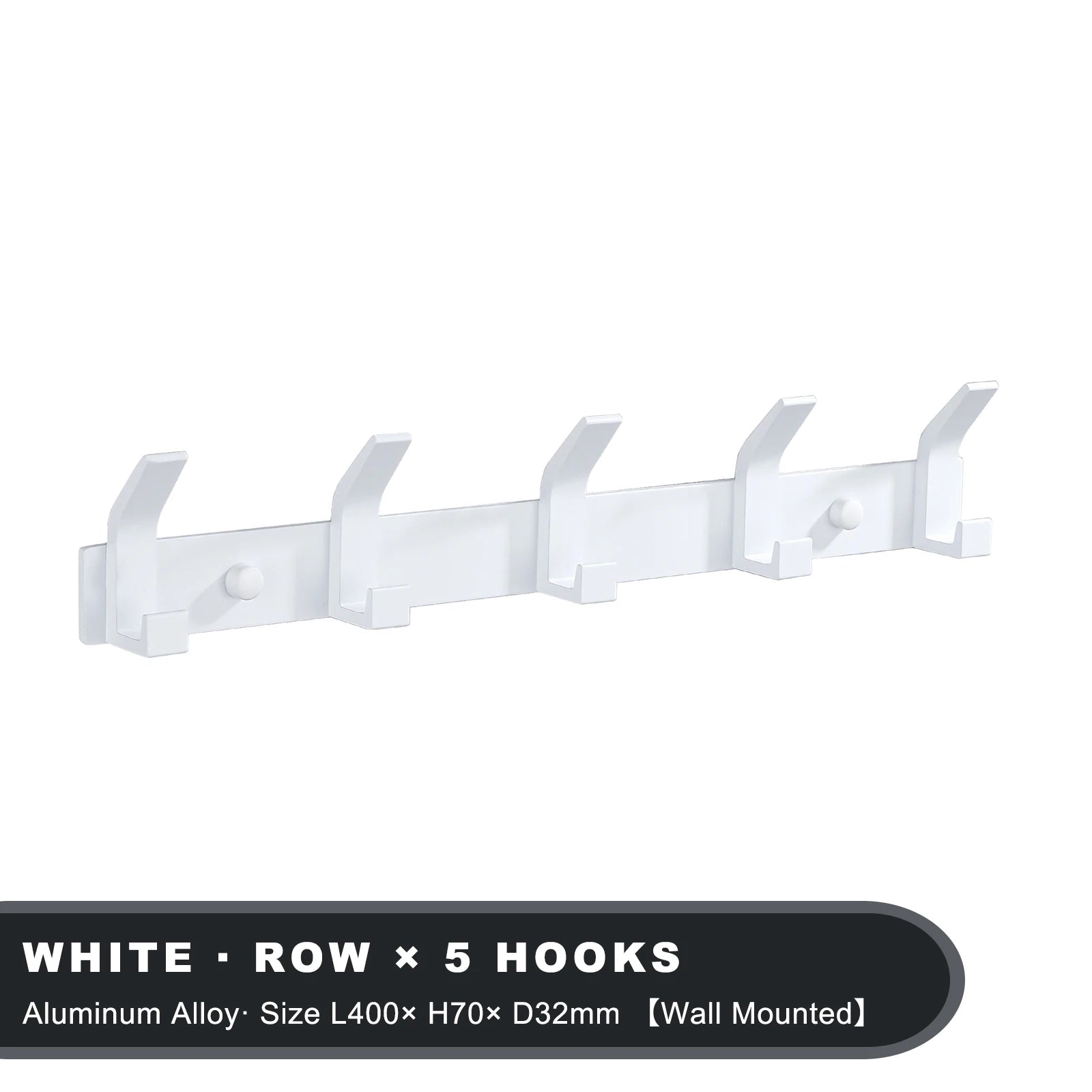 Modern Hanging Hooks For Wall Aluminium Black Towel Holder Bathroom Door Clothe Hanger Coat Rack Wall Mounted