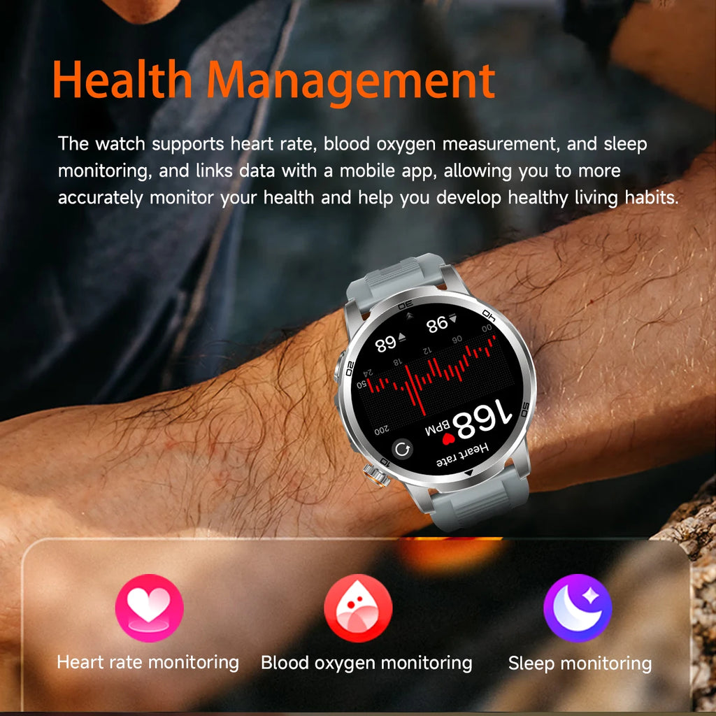 2026 Military T-Rex 3 Smart Watch Fitness Clock Men 466*466 AMOLED Screen 1000mAh Battery Flashlight Call Waterproof Smartwatchs