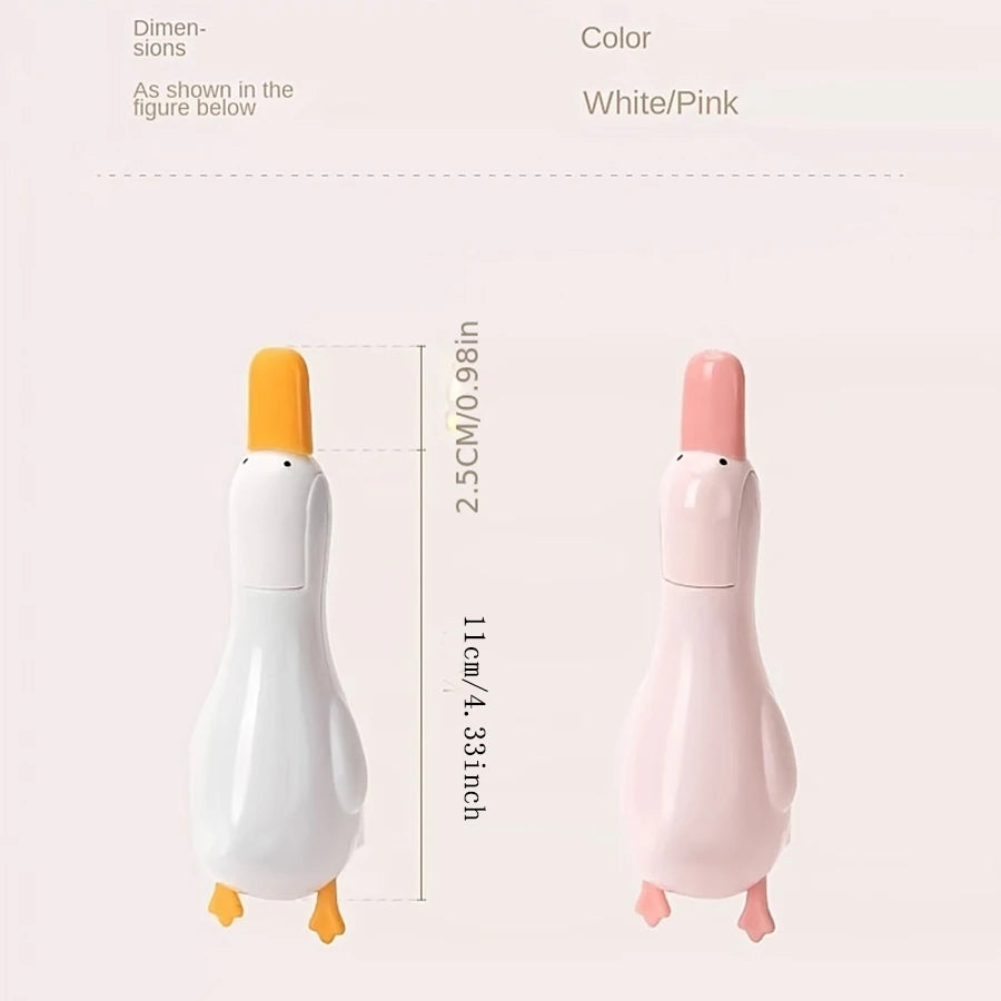2-in-1 Cute Duck Shaped Double-head Design Cleaning Clip Dust Stain Removal Shovel - Bathroom Cleaner Tool With Drainage Hole