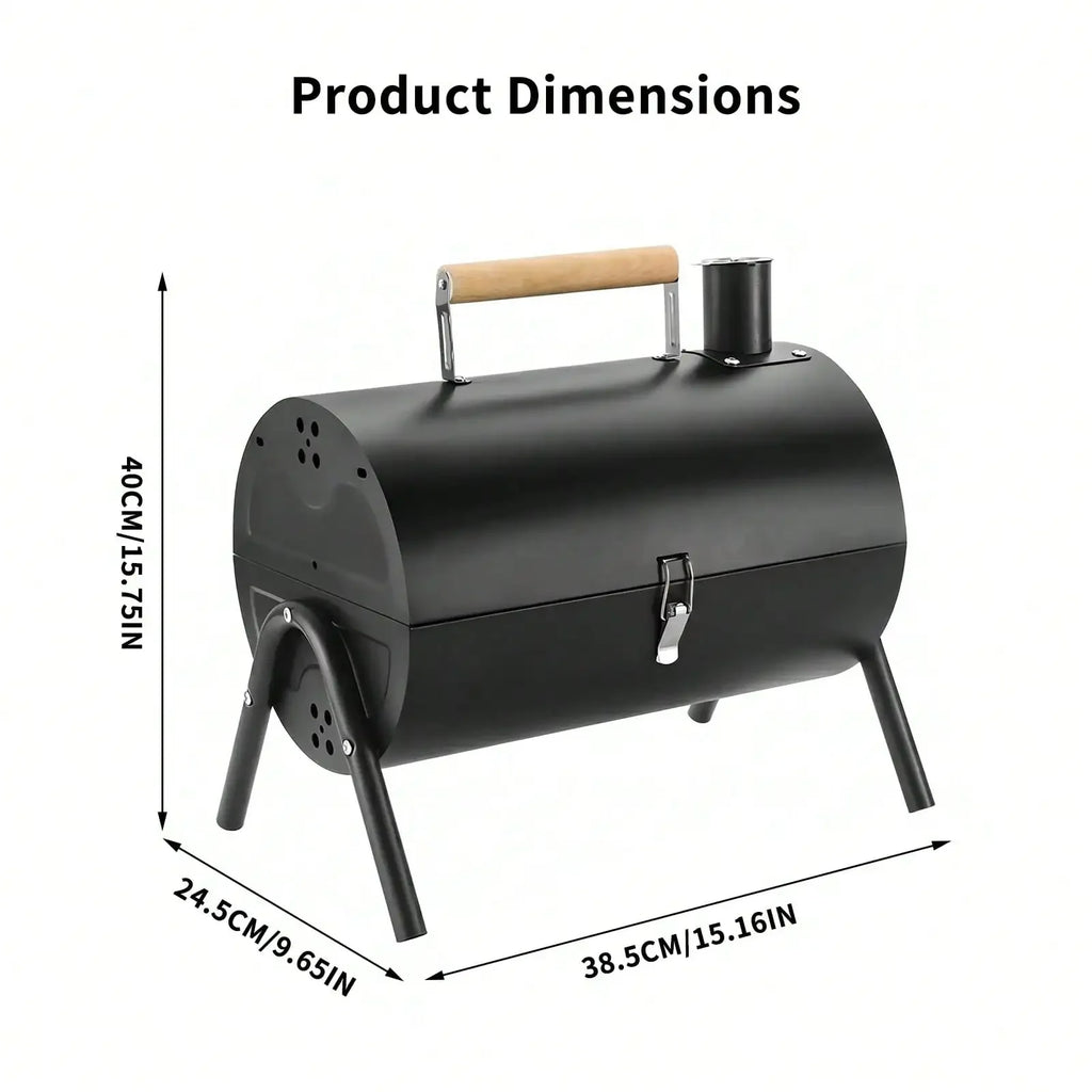 Portable Charcoal Grill - Compact Double Grill with Grill Plate for Camping, Picnics and Garden Use
