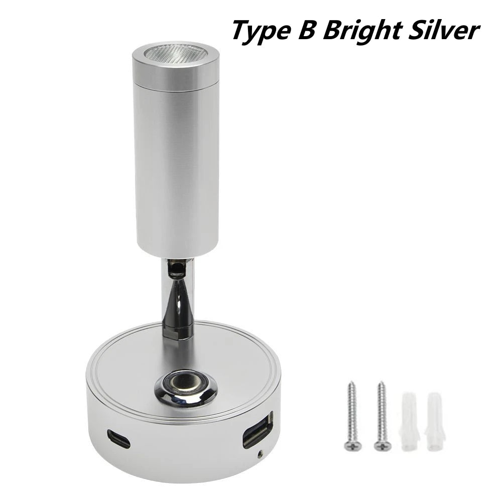 Tokili 12/24V Dimmable LED Spotlight w/ Touch Dimmer & Dual USB Ports, Reading Light for RV, Truck, Marine, Trailer, Off-Road
