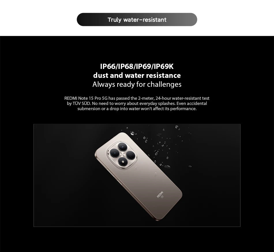 Global Version Redmi Note 15 Pro 5G Dimensity 7400-Ultra Smartphone 6580mAh 45W Battery 200MP OIS Main Camera Xiaomi Cellphone