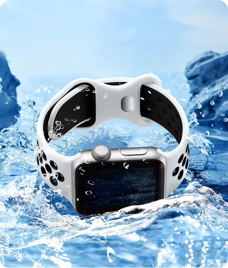 Silicone Strap For Apple Watch Ultra3 49mm 11 10 9 8 7 46mm 45mm 42mm 41mm Breathable Bracelet band iWatch 6 5 SE 44mm 41mm 40mm