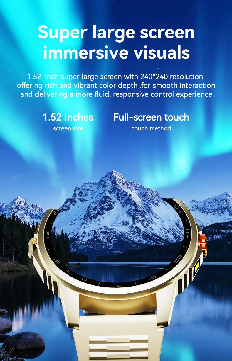 2026 Men's Smart Watch LED Outdoor Flashlight Bluetooth Call Multifunctional Sports Fitness Tracker Large Capacity Battery