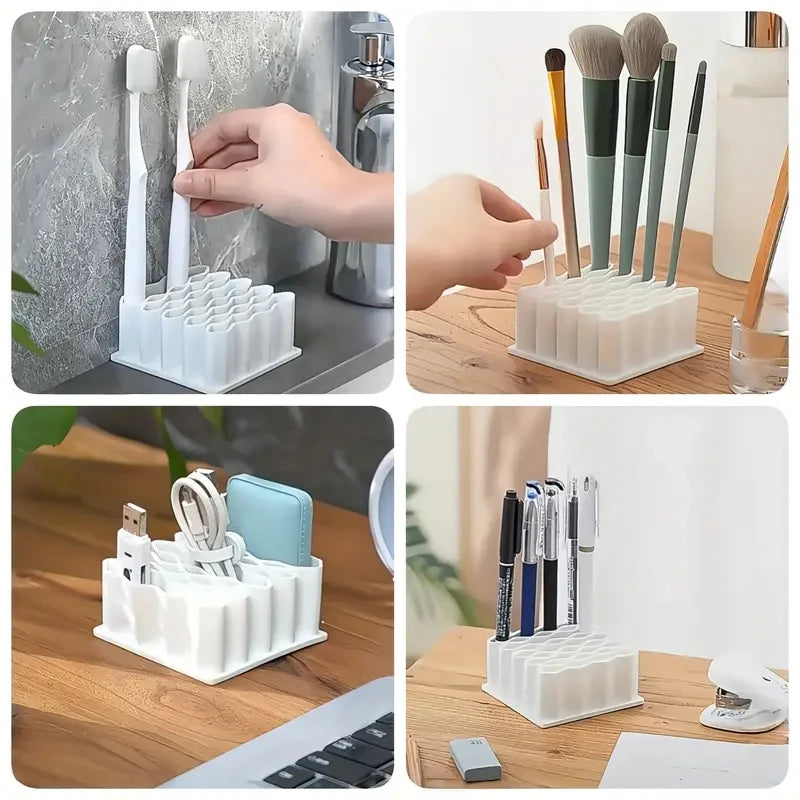 32 Slots Ointments Stand Multi-Compartment Medicine Storage Holder For Small Items Multi-purpose Cosmetics/Pen Storage Rack