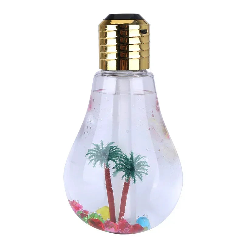 Creative USB Electric Bulb Humidifier Mini Colorful Night Light Micro Landscape Desktop Decoration Diffuser for Bedroom Home