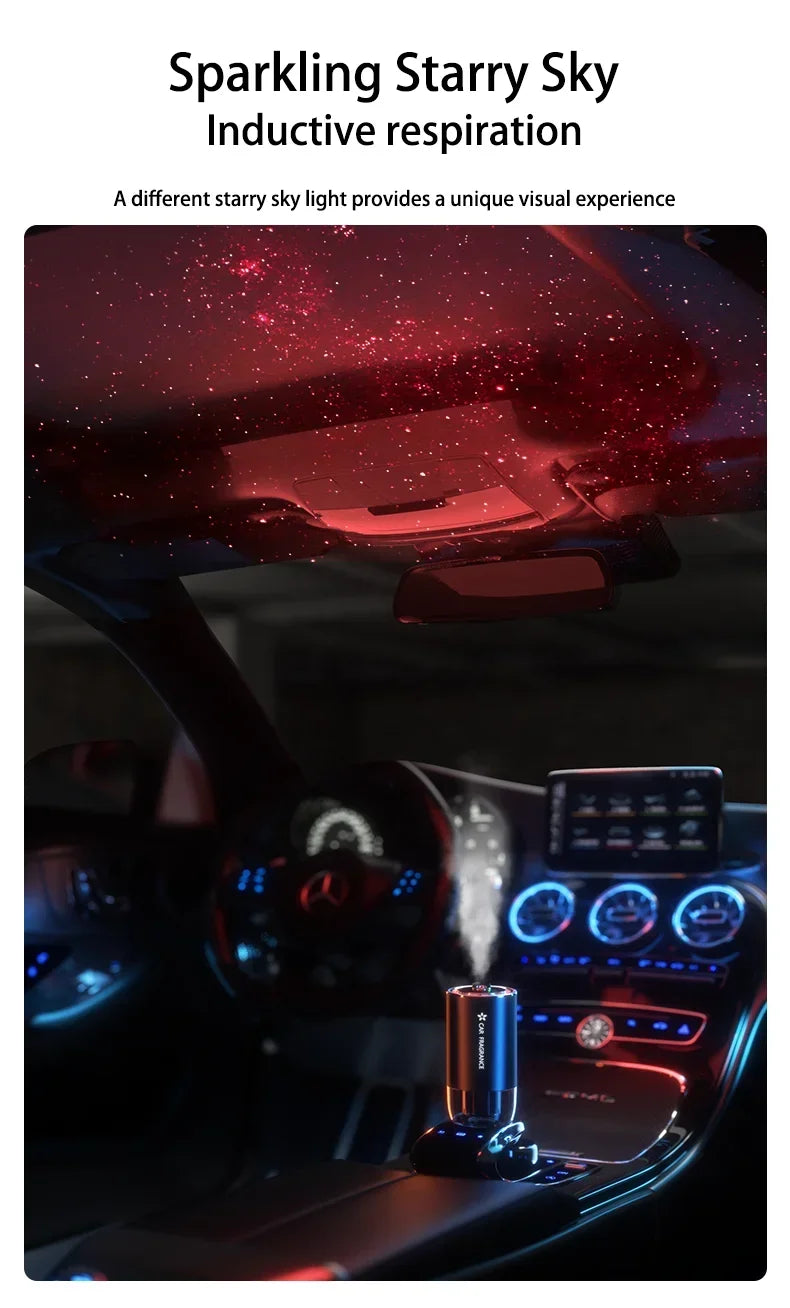 1000mAh Car Air Freshener USB Rechargeable Fragrance Diffuser LED Light Smell Distributor Aromatherapy Scent Air Refresher