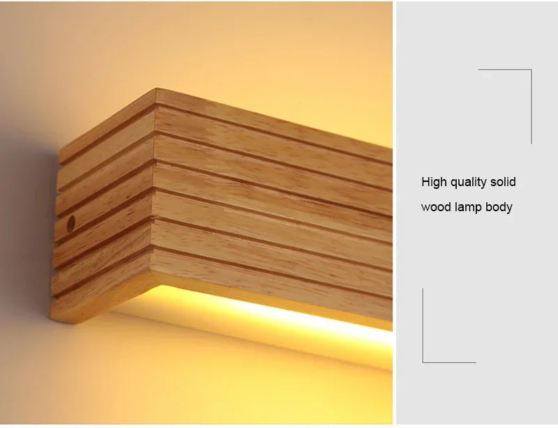 Wood LED Wall Lamp Bedroom Modern Wall Light Bedside Sconces Indoor Lighting Home Decor for Living Room Study Room Stairs