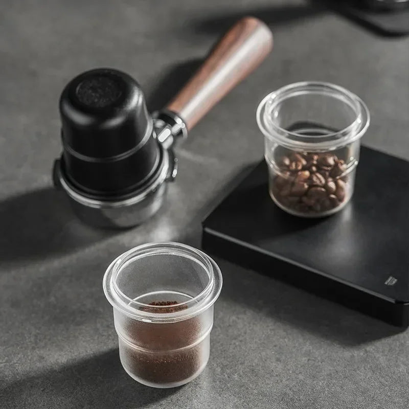 58mm Coffee Portafilter Dosing Cup Black Clear Espresso Sniffing Mug Coffee Dosing Cup Anti-flying powder Coffee Machine tools