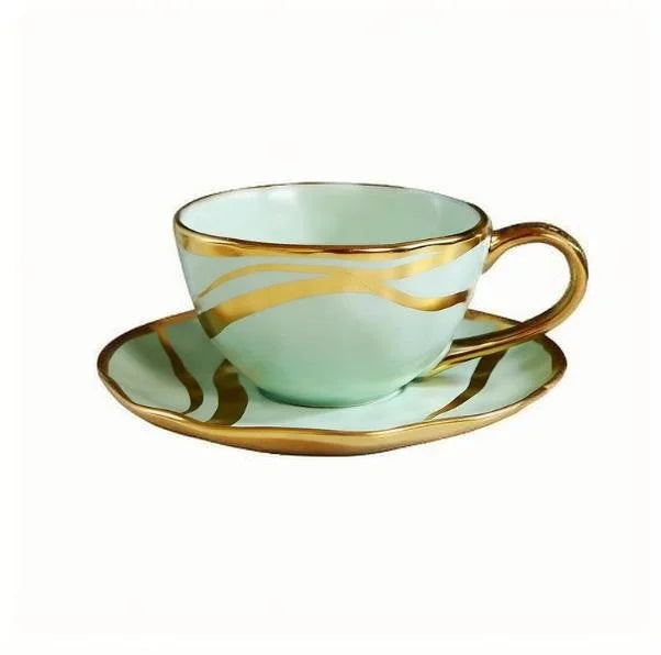 European style gold-plated ceramic Western food plate, hotel Western restaurant, home fruit pastry plate