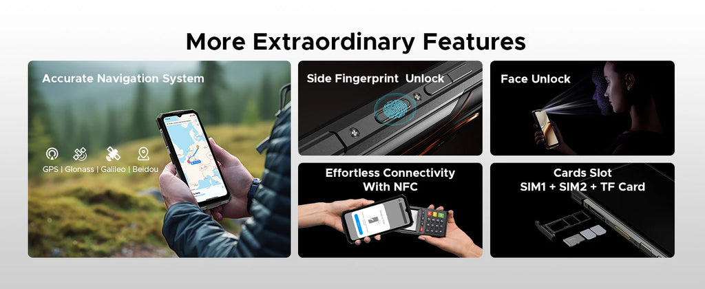 DOOGEE Fire 7 5G Rugged Phone Android 15 Gemini AI 13000mAh Battery 6.6'' Screen Dimensity 6300 64MP Camera  Smartphone NFC