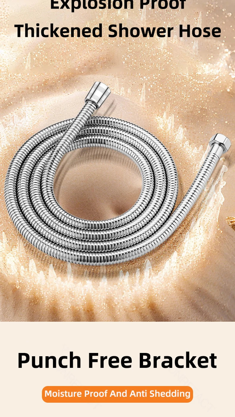 High Pressure Shower Head With One-key Stop Button Adjustable Water Saving Handheld Showerhead Universal Bathroom Spray Nozzle