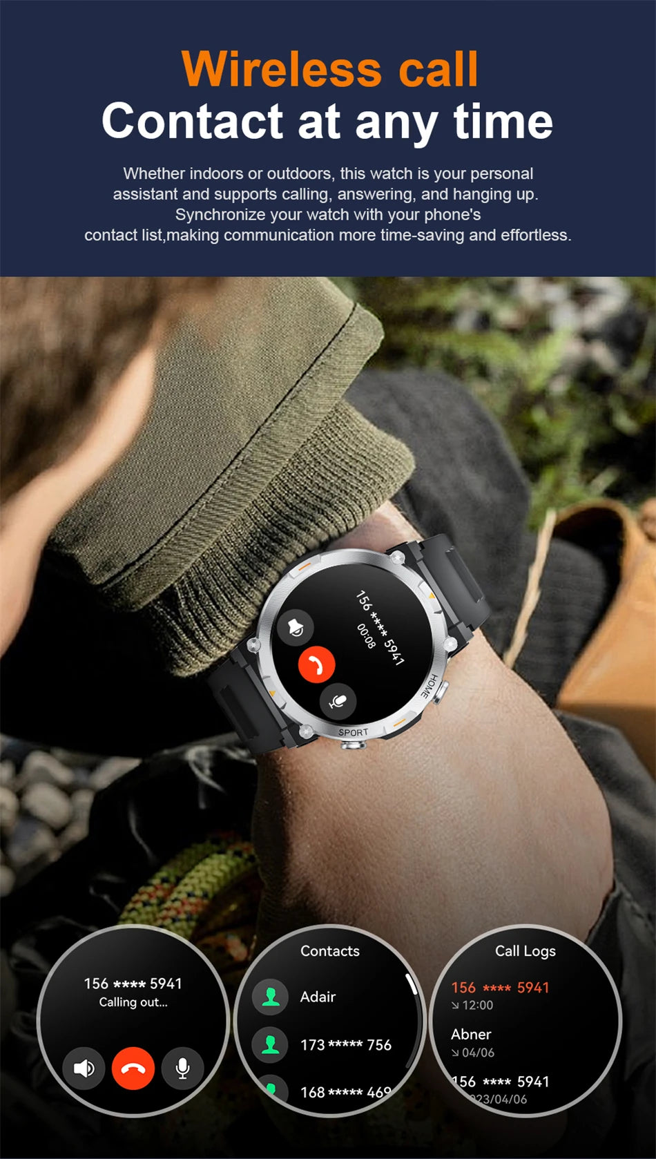LIGE Smart Watch Men 1.43inch 466*466 AMOLED HD Screen Health Smartwatch Heart Rate Bluetooth Call Watches Sport Fitness Tracker