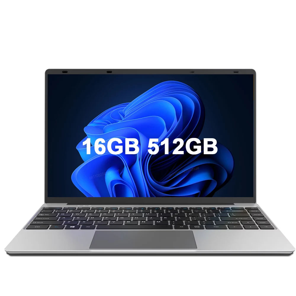 14.1 Inch Premium Ultra Thin Notebook 2026 | Win11 System, Intel 6500Y, DDR4 16GB/32GB RAM, 2TB SSD, Portable Business Laptop PC