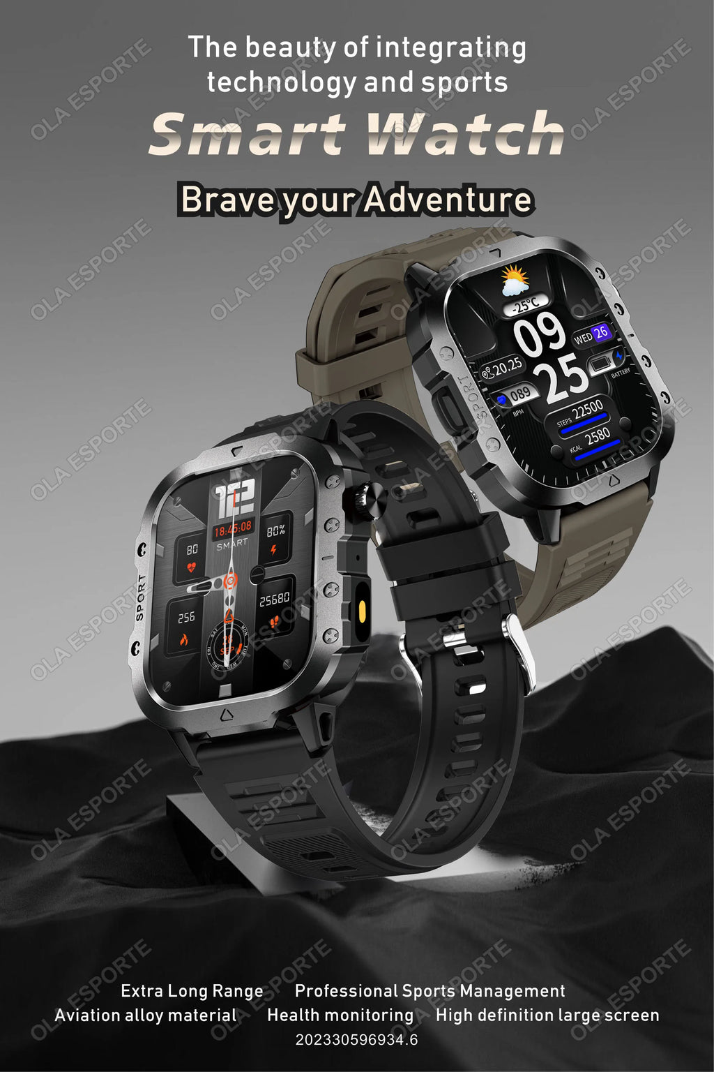 2026 New Military-grade Smart Watch Men GPS Flashlight 3ATM Waterproof Watch Bluetooth Call 100+Sport Outdoor Smartwatch Pk MA27