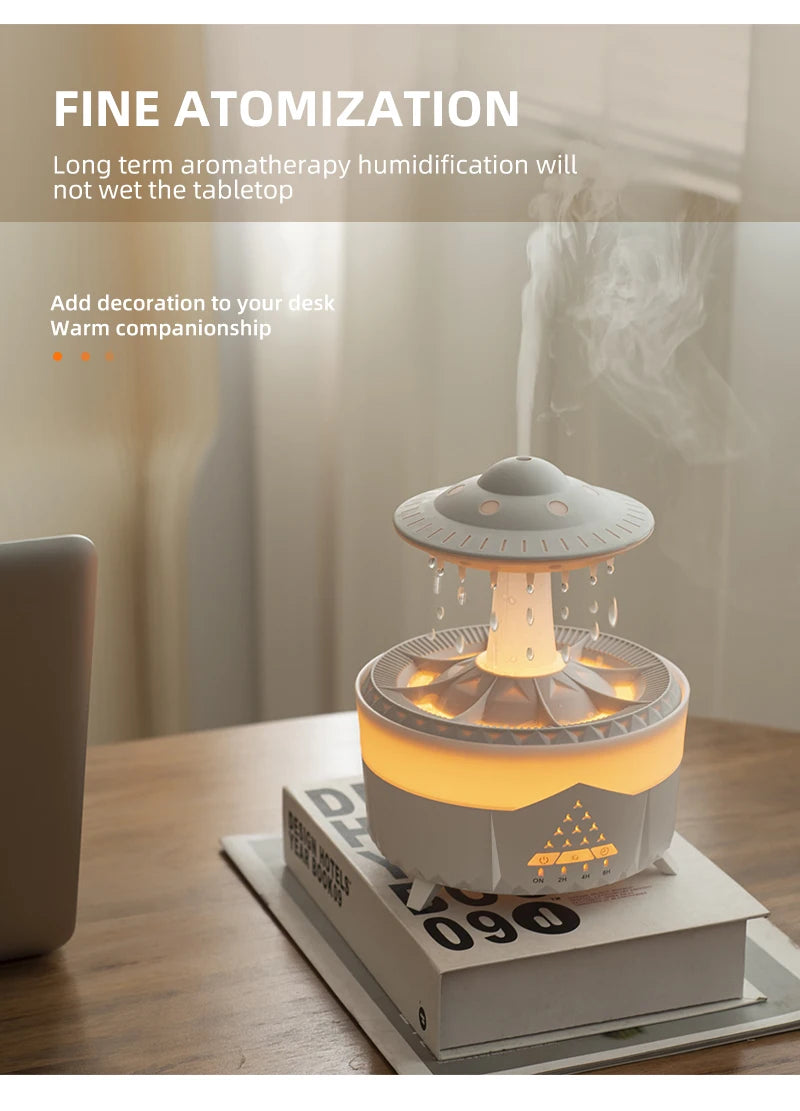 UFO Raindrop Humidifier Water Drop Air Humidifier USB Aromatherapy Essential Oils Aroma Air Diffuser Household Mist Maker Home D