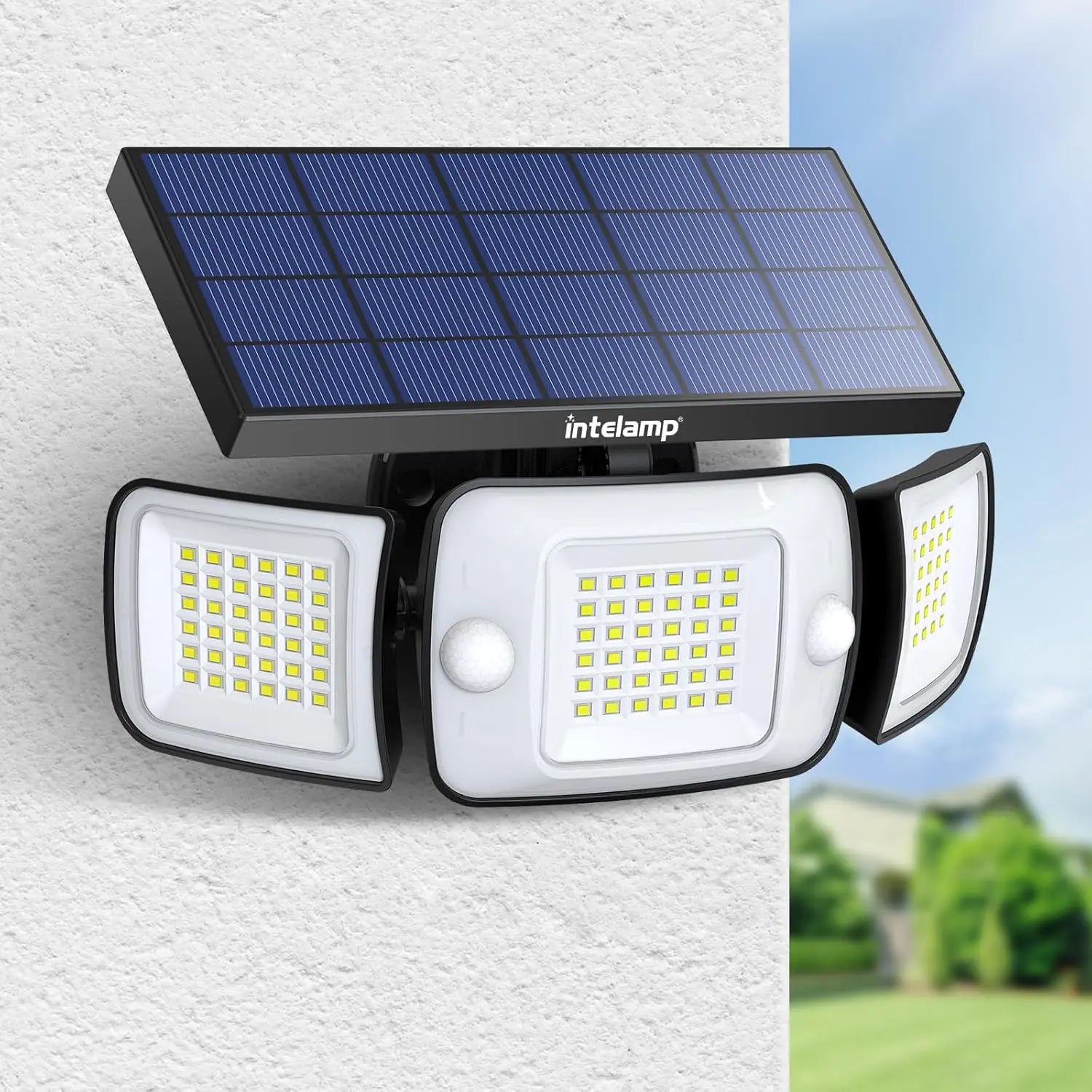 Top Brand Powerful 6000mah Outdoor Solar Lights With 3 Modes Two Motion Sensors Bright Light Wall Lamp For Garden Yard Garage