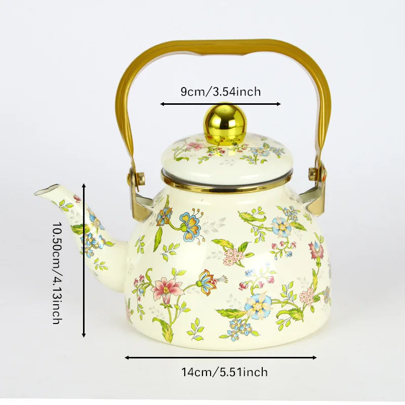 1.2L Household Enamel Boiling Kettle Outdoor Kitchen Cookware Can Make Coffee Milk Boiling Water Kettle