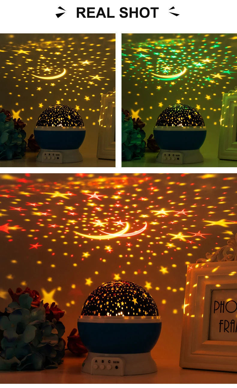 Night Lamp Projector Starry Sky Night Light Projector Baby Lamp Decor Rotating Starry Nursery Moon Galaxy Projector Table Light