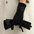 Korean version of warm gloves for women's winter fashion, simple temperament, and velvet anti cold touch screen riding windproof