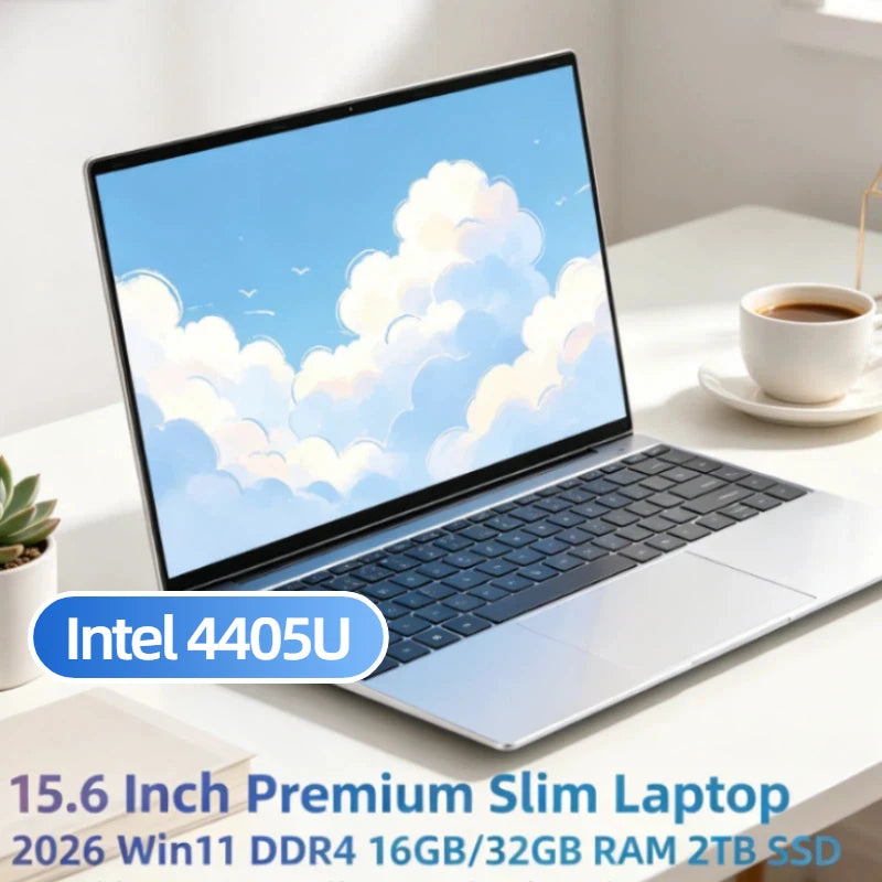 Clear Vision 15.6" Light Laptop Intel 4405U 16GB RAM 2TB SSD Win11 Pro Daily Office Gaming Notebook
