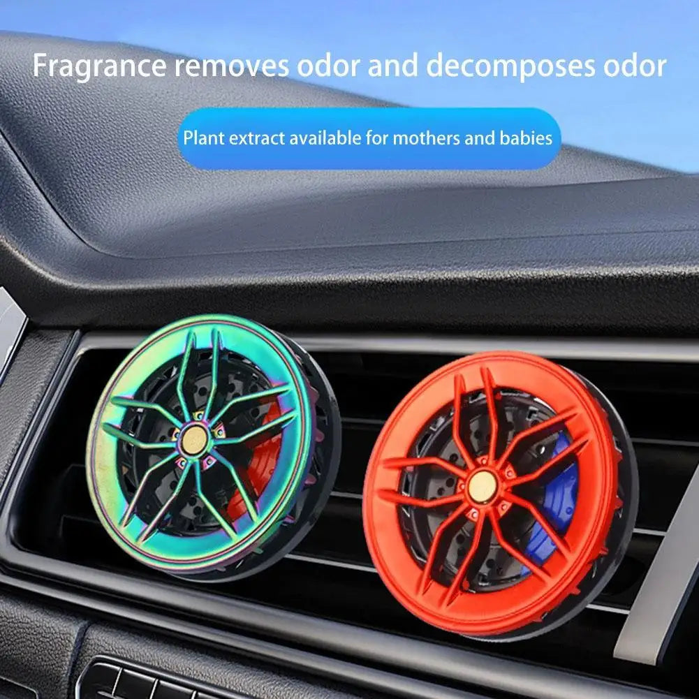 Car Air Freshener Rotatable Clip Auto Wheel Hub & Air Vent Fragrance Tire Fragrance Clips Decorative Car Accessories
