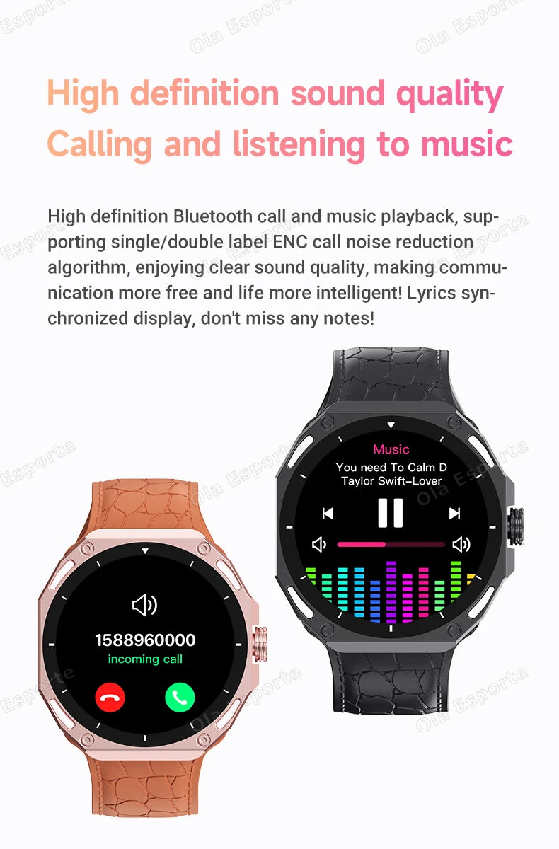 Smartwatch 1.52" AMOLED Screen GPS Track NFC Smart Wartch Waterproof Bluetooth Call Health Monitor Sports Men Women Holiday Gift