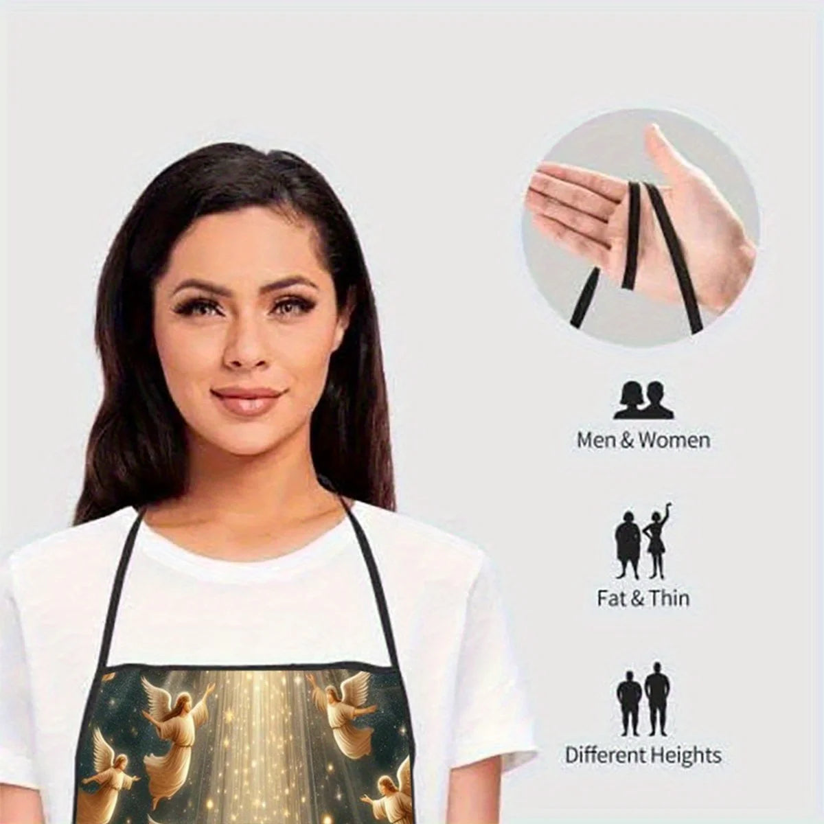 A Graceful Christmas Winter Atmosphere Apron Cooking Apron, Ideal for Kitchen, Restaurant, Party, Suitable for Men and Women