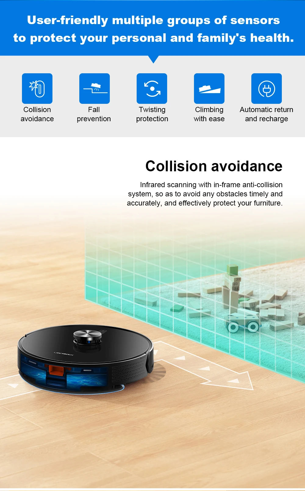 Robot Vacuum Cleaner Liectroux/Lilin X6, LDS Lidar Laser System,6500Pa,Multi-Floor Maps,Y Shape Wet Mop,Multilingual Voice