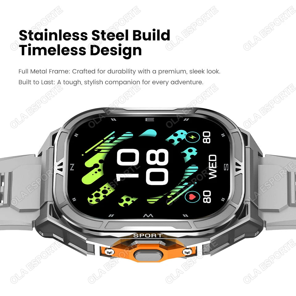 X5 Amoled 5ATM GPS Waterproof SmartWatch Men Built-in Dual-band GNSS Compass Military Sports Tracker Smart Watch Men Women 2025