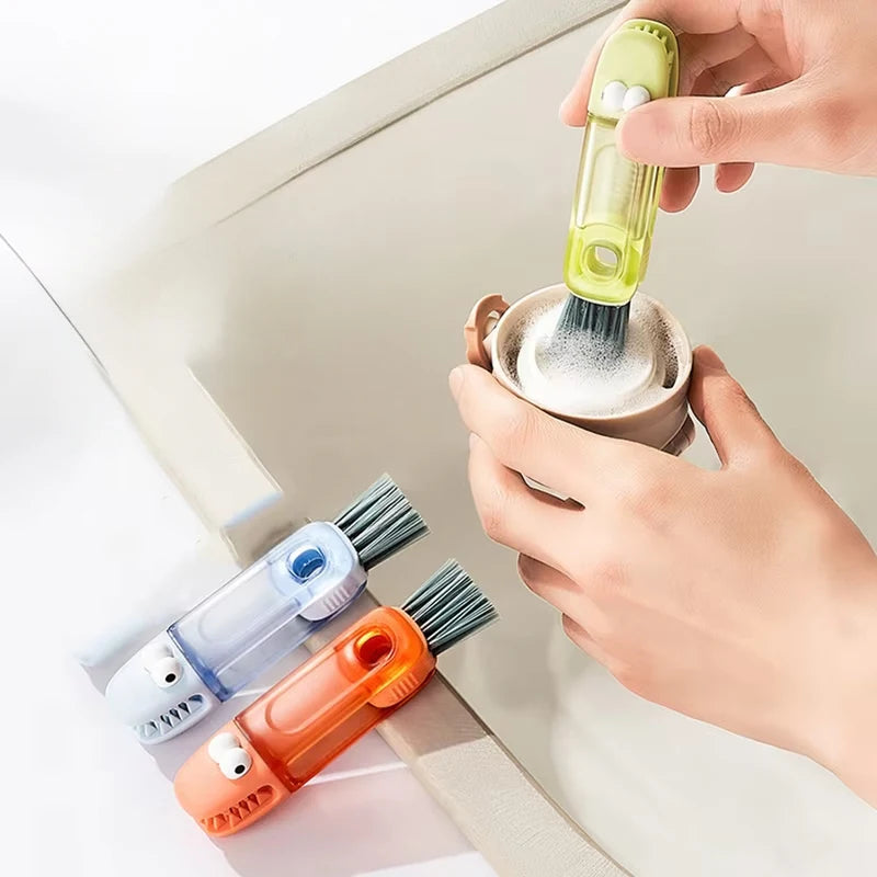 3 In 1 Multifunctional Cleaning Brush Tiny Bottle Cup Lid Detail Brush Straw Cleaner Tools Household Kitchen Cleaning Tools