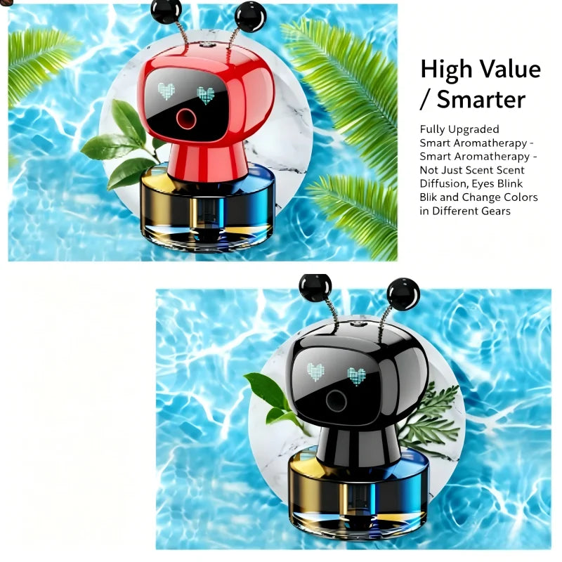 Smart robot aroma diffuser ornament, automatic start and stop, automatic fragrance spraying, suitable for car and home