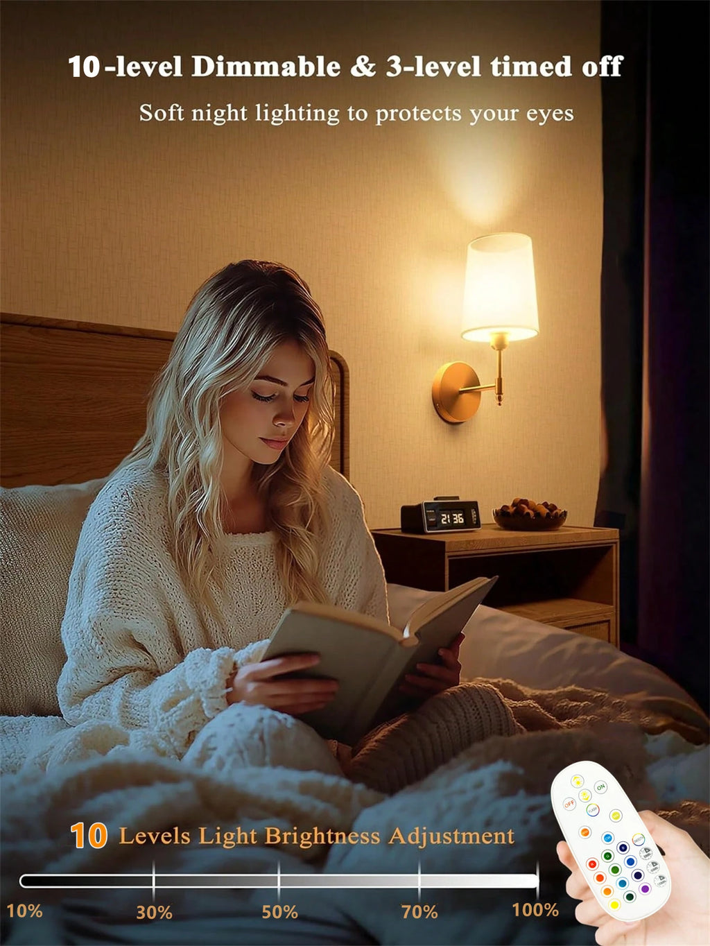 Wiring Free Rechargeable Wall Lamp 4000Mah Dimmable 15 Colors Detachable Bulb Remote Control for Bedroom Living Room Lighting