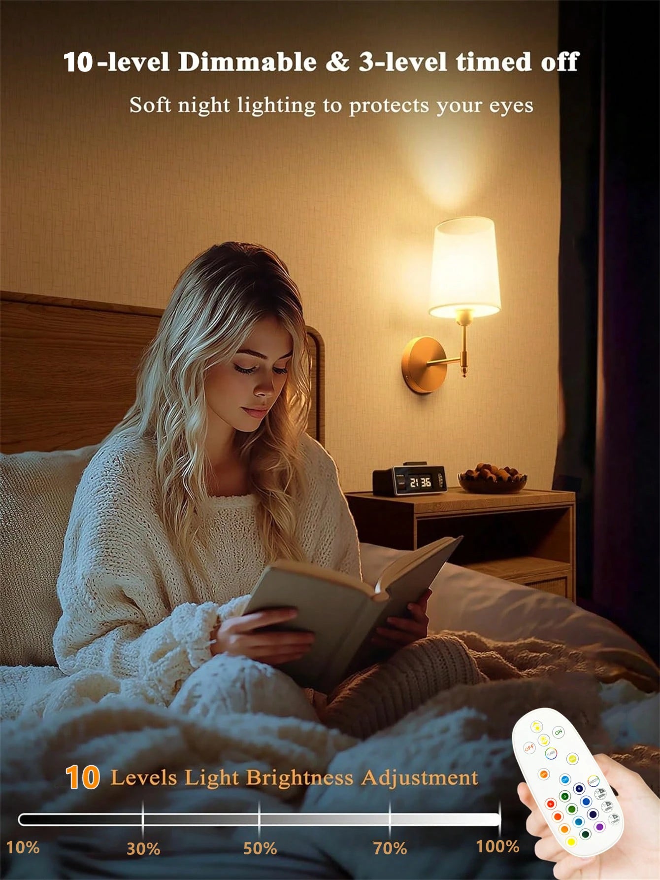 Wiring Free Rechargeable Wall Lamp 4000Mah Dimmable 15 Colors Detachable Bulb Remote Control for Bedroom Living Room Lighting