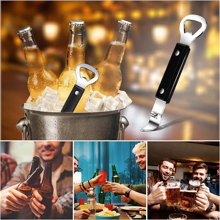 LMETJMA Can Punch Bottle Opener Manual Stainless Steel Can Beer Bottle Opener Small Bottle Opener Can Tapper for Camping JT177