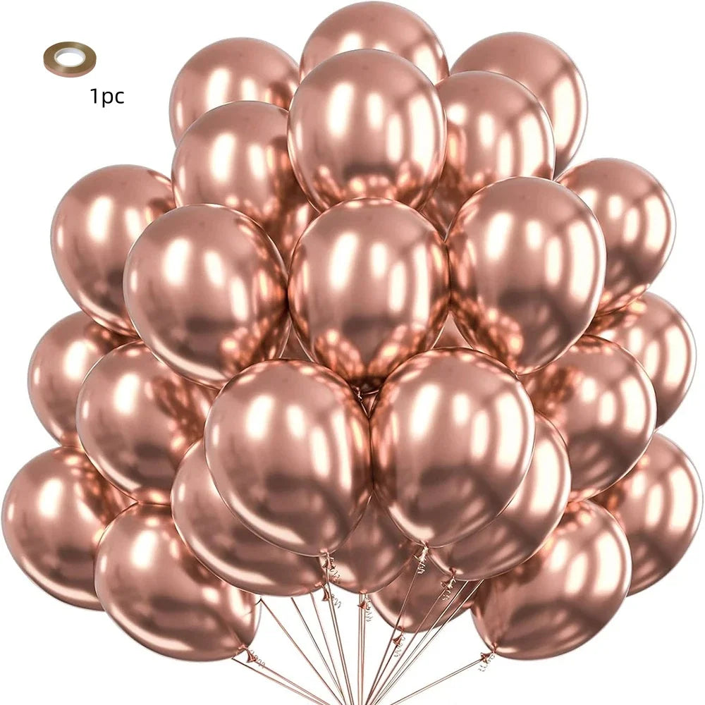 5/10/12inch Metallic Black Blue Balloon Chrome Hot Pink Rose Gold Balloon Baby Shower Boy Girl Birthday Wedding Party Decoration
