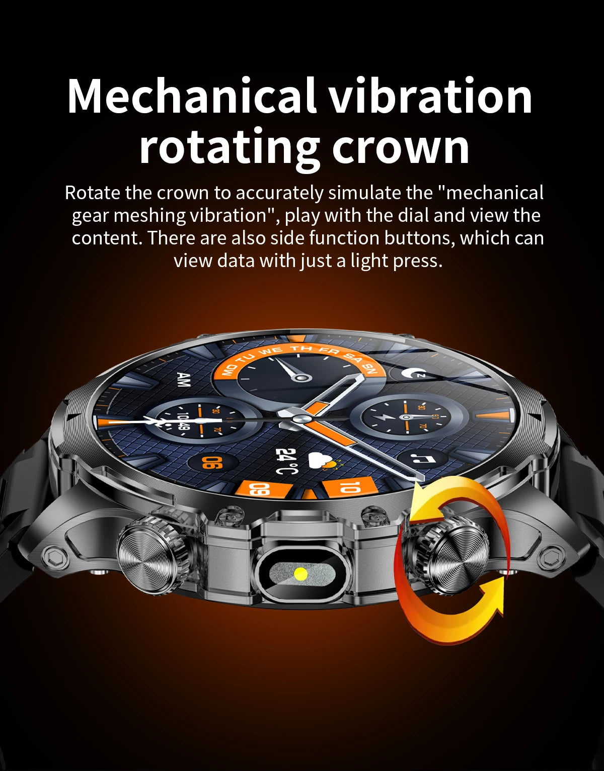 New 1000mah Long Standby AMOLED Smart Watch Men Sports Fitness LED Flashlight 3ATM Waterproof BT Call Smartwatch Men +GiFt