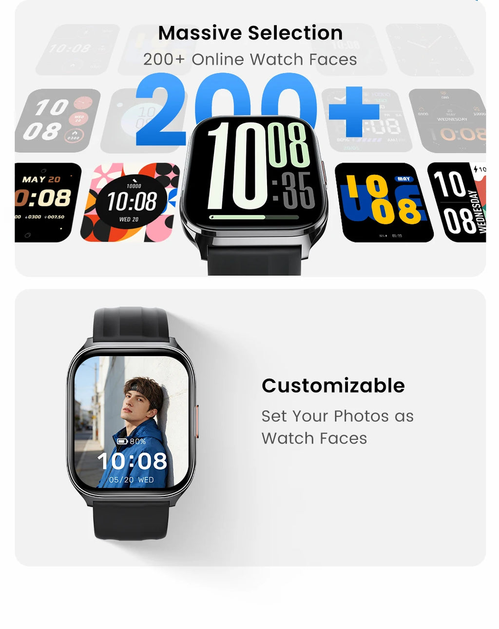HAYLOU Watch 3 Voice Calling Smartwatch 1.85'' AMOLED Screen 24h Health Monitoring 150+ Sports Modes Smart Watch 1ATM Waterproof