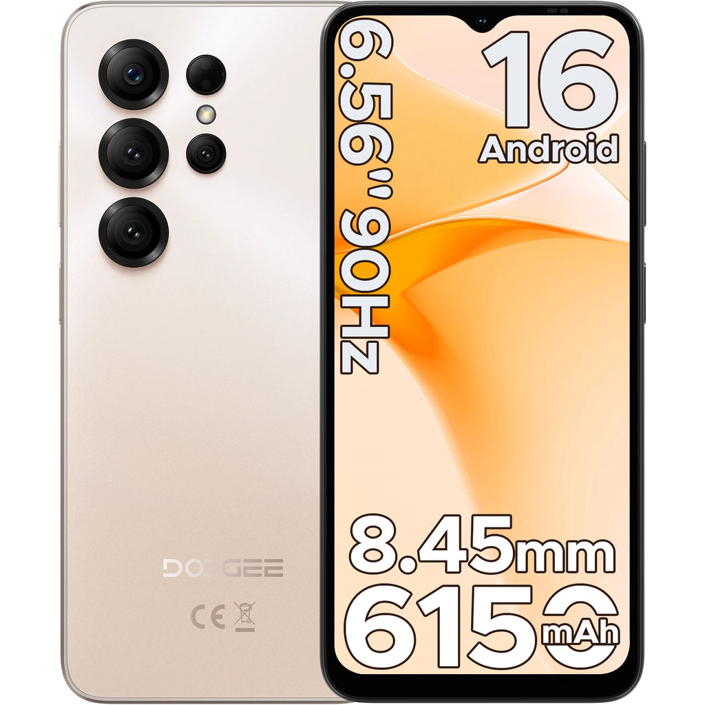 Global Version DOOGEE Note56 X Smartphone 6.56'' Display 24GB RAM(3GB+21GB) 64GB ROM 6150mAh Battery Android16 Mobile Phone