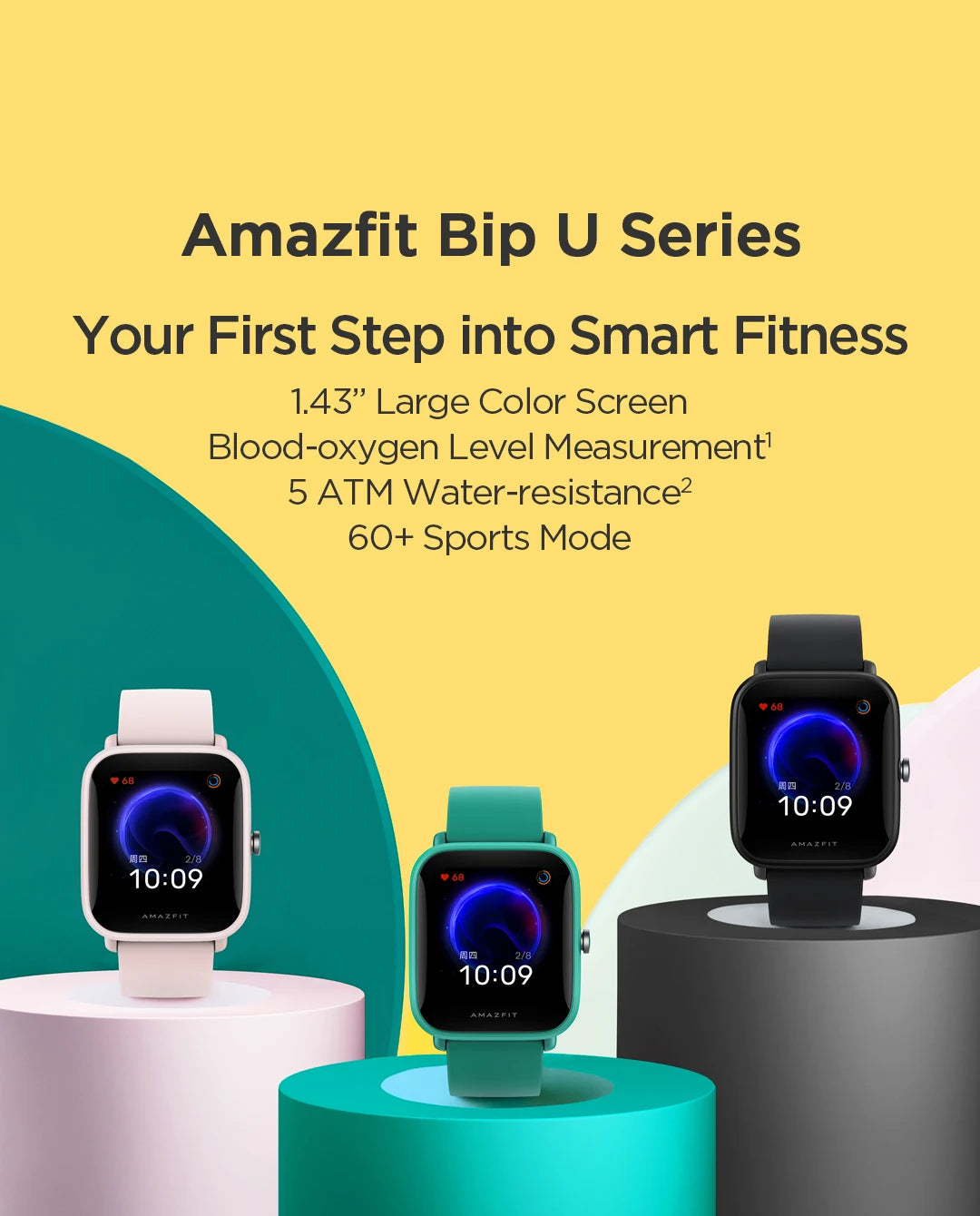 Amazfit Bip U Pro Smart Watch SpO2 5ATM Waterproof Bluetooth5.0 GPS Sleep Monitoring Global Version 95NEW Exhibition SmartWatch