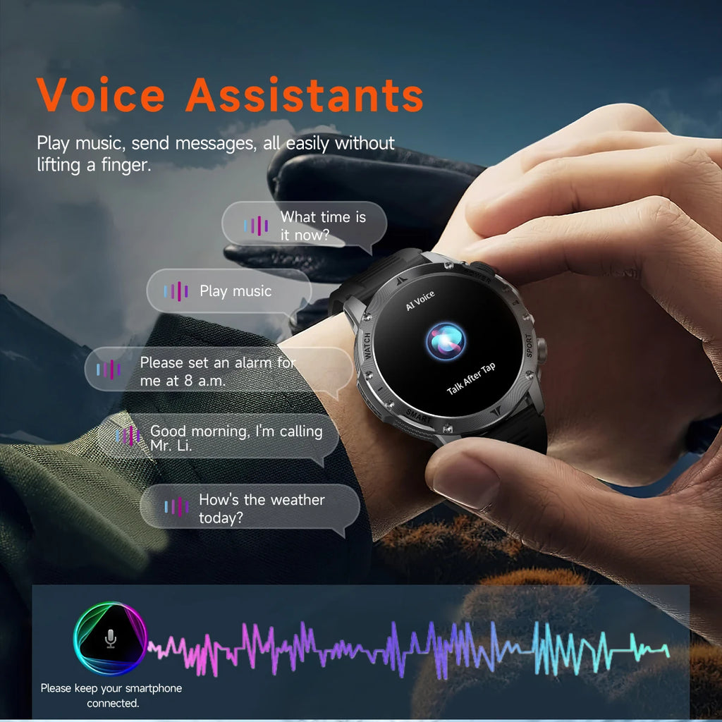 Military 1000mAh Large Battery Smart Watch Digital Bluetooth Call Sports Smartwatch Electronics Watches for Man Android 2026 New