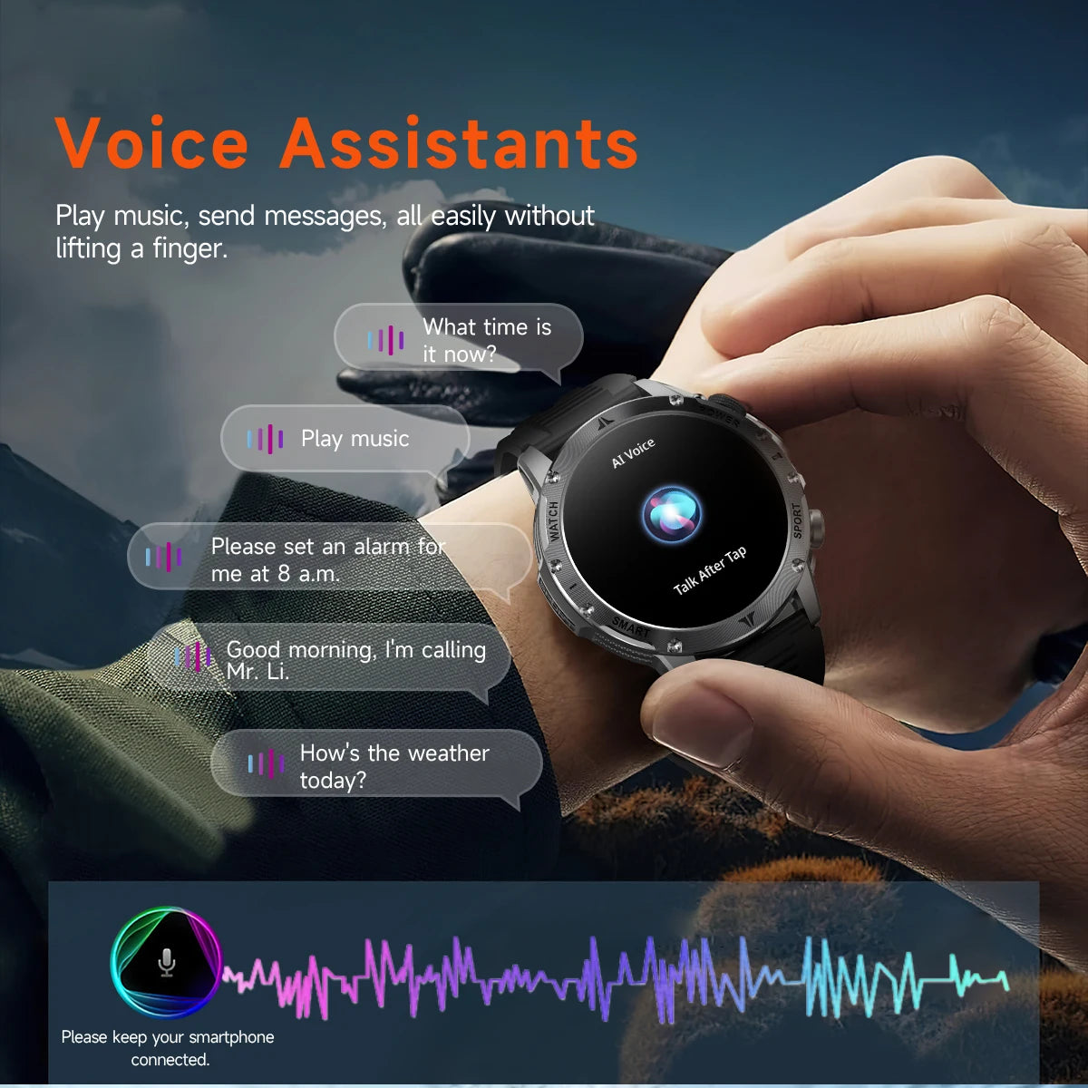 Military 1000mAh Large Battery Smart Watch Digital Bluetooth Call Sports Smartwatch Electronics Watches for Man Android 2026 New