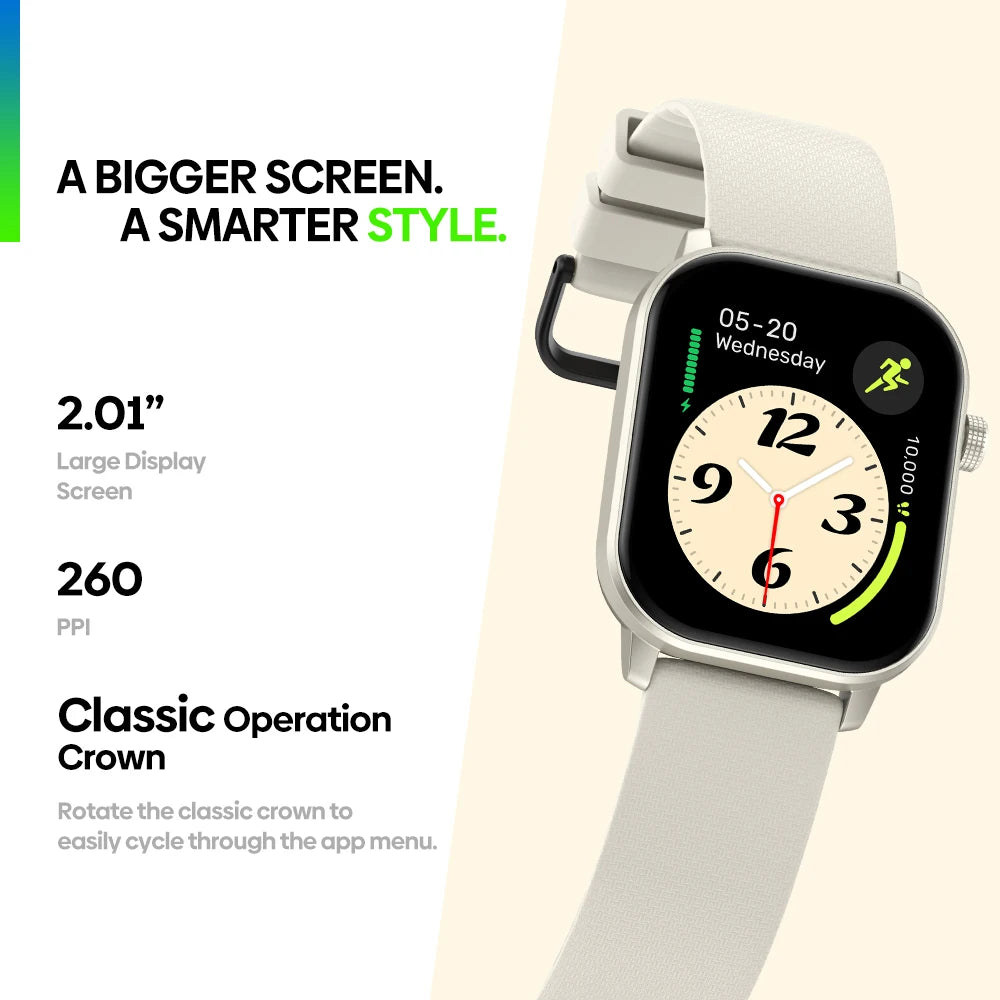 New 2025 Zeblaze GTS 3 GPS Smartwatch 2.01" Display Screen Make/Answer Phone Calls Heart Rate/SpO2/Stress Tracking Smart Watch